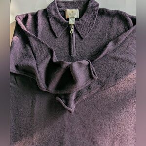 Express Tri-Cut 1/4 Zip Sweater Mens Medium 
Eggplant/Plum Loose Fit Oversized